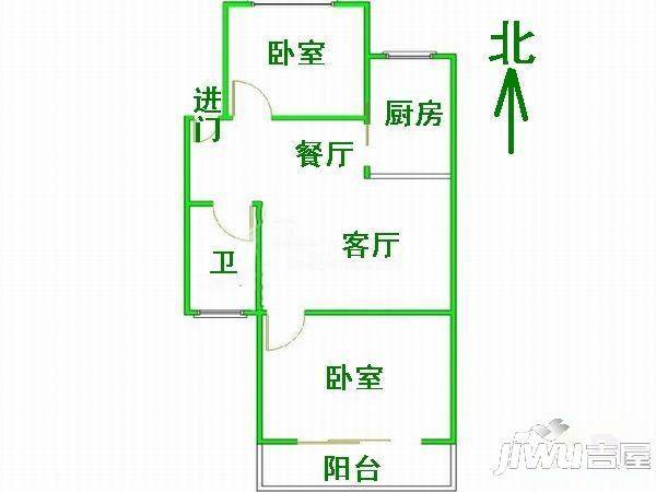 晨光花园3室2厅2卫86㎡户型图