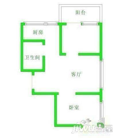 晨光花园3室2厅2卫86㎡户型图