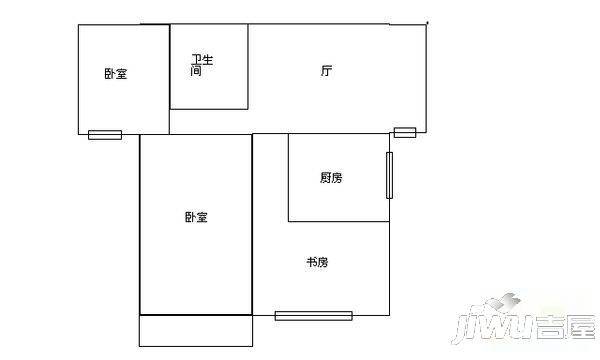 省直屏东2室1厅1卫59㎡户型图