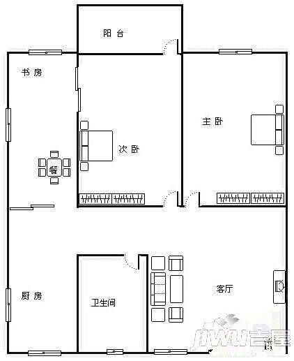 保定新村2室2厅1卫户型图