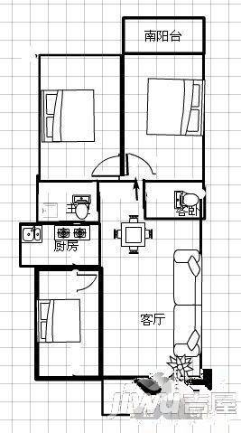 夏沁苑2室2厅1卫79㎡户型图