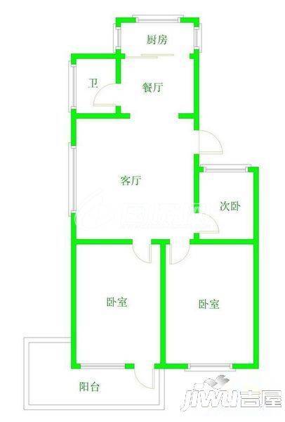 什锦小区3室2厅1卫105㎡户型图