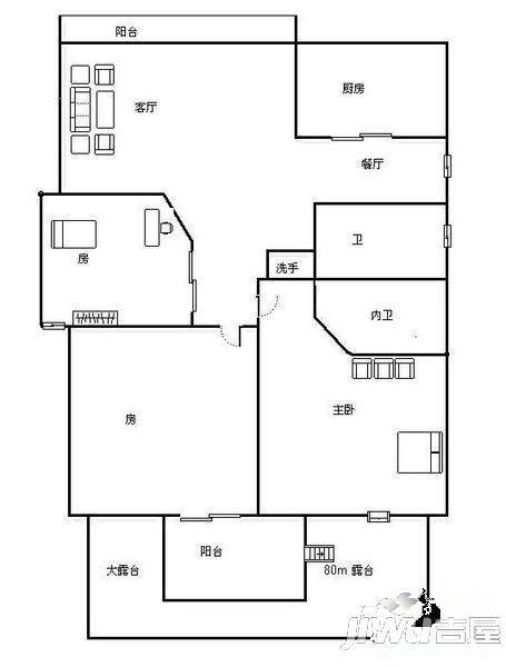 永鸿美域东方3室3厅2卫户型图