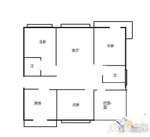 融信三味舒屋3室2厅2卫112㎡户型图