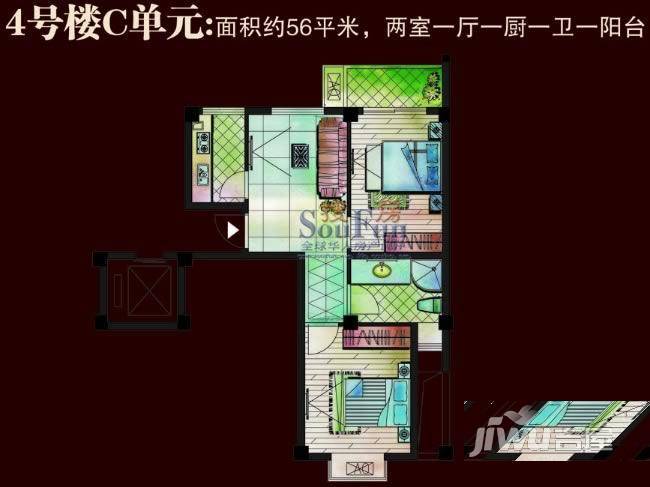 祥泰好第坊3室2厅2卫123㎡户型图