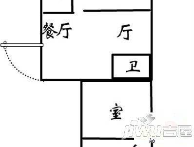 浦上小区1室1厅1卫48㎡户型图