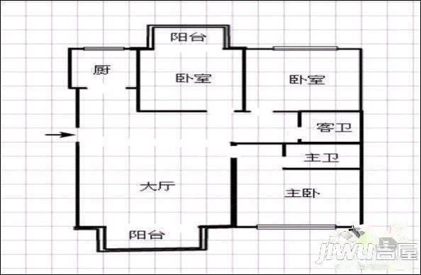 浦上小区1室1厅1卫48㎡户型图