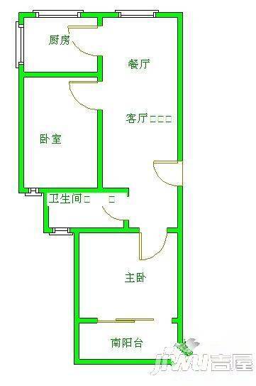 浦上小区1室1厅1卫48㎡户型图