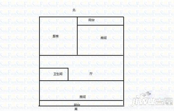 浦上小区1室1厅1卫48㎡户型图