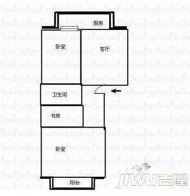 浦上小区1室1厅1卫48㎡户型图