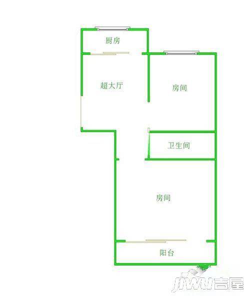 浦上小区1室1厅1卫48㎡户型图