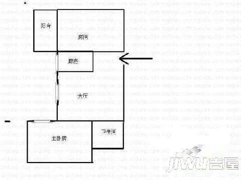 江景苑1室1厅1卫45㎡户型图