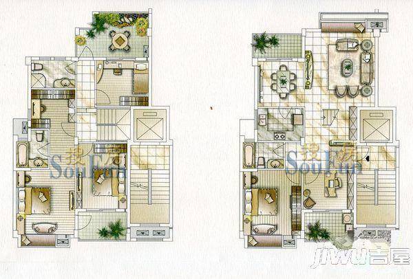 中天金海岸金爵苑5室2厅3卫400㎡户型图