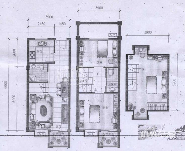 大唐世家动力火车1室1厅1卫81㎡户型图