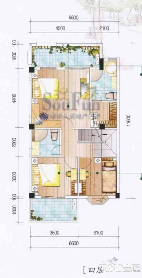 大唐世家动力火车1室1厅1卫81㎡户型图