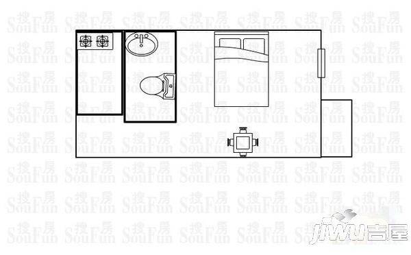 大唐世家动力火车1室1厅1卫81㎡户型图