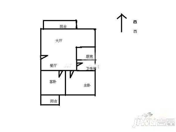 大唐世家动力火车1室1厅1卫81㎡户型图