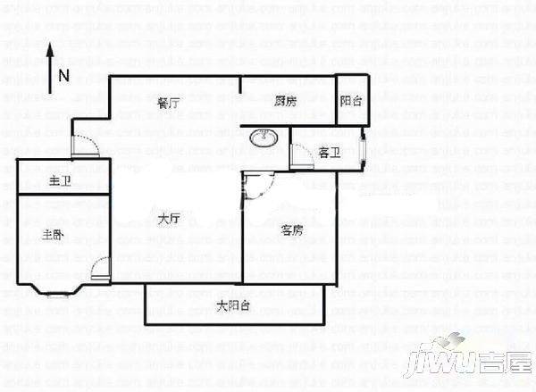 大唐世家动力火车1室1厅1卫81㎡户型图