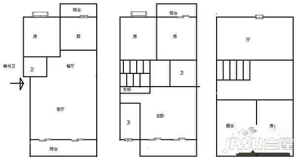 大唐世家动力火车1室1厅1卫81㎡户型图