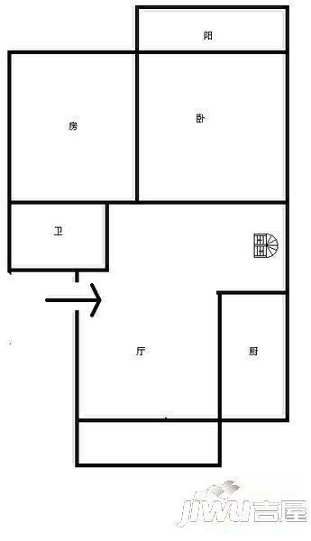 大唐世家动力火车1室1厅1卫81㎡户型图