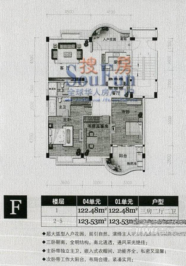 世纪景城3室2厅2卫110㎡户型图