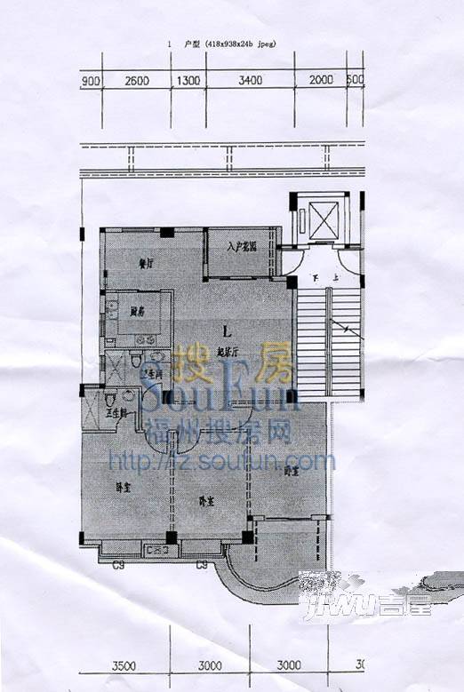 世纪景城3室2厅2卫110㎡户型图