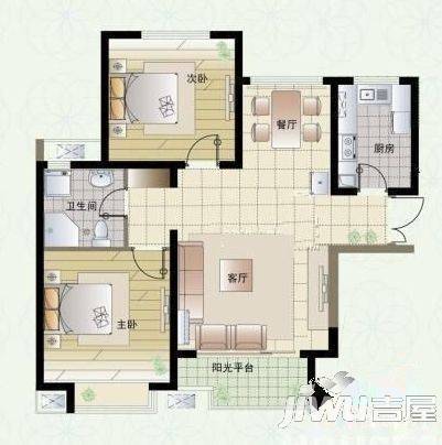 世纪景城3室2厅2卫110㎡户型图