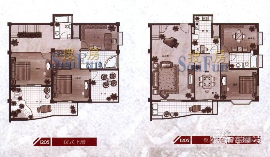 香樟林城市花园II期5室3厅3卫280㎡户型图