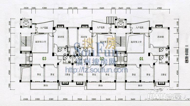 家天下亿力秀山3室2厅2卫户型图