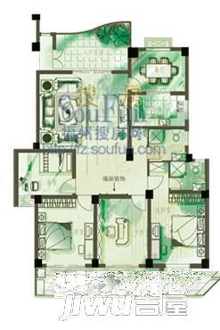 家天下亿力秀山3室2厅2卫户型图