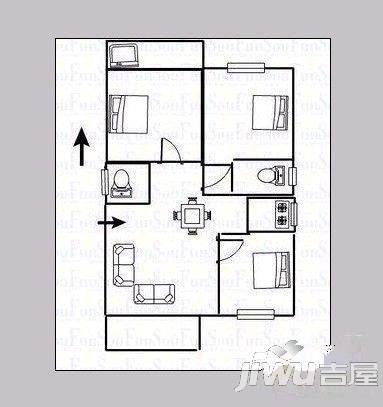 世纪金辉二期3室2厅2卫119.8㎡户型图