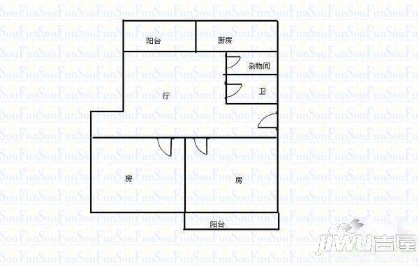 凤凰新村2室2厅1卫79㎡户型图