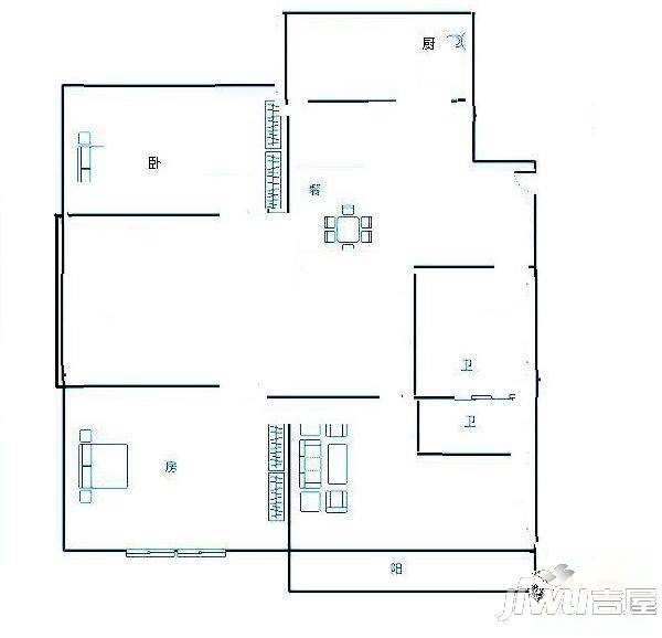 仁文大儒世家公馆1室1厅1卫45㎡户型图