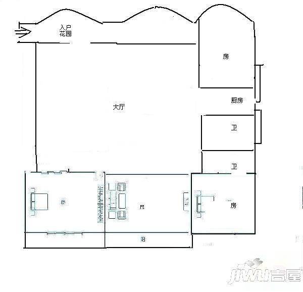 仁文大儒世家公馆1室1厅1卫45㎡户型图