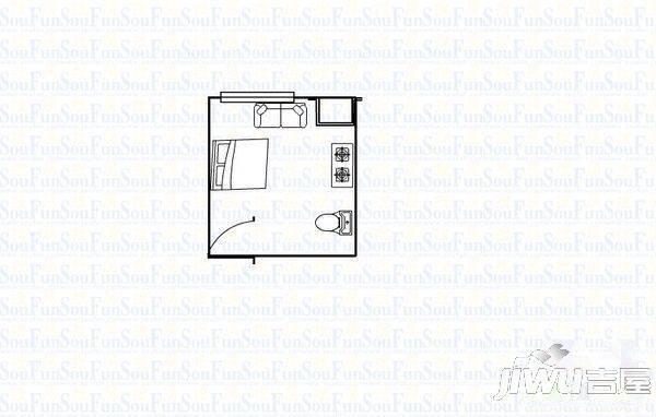 仁文大儒世家公馆1室1厅1卫45㎡户型图