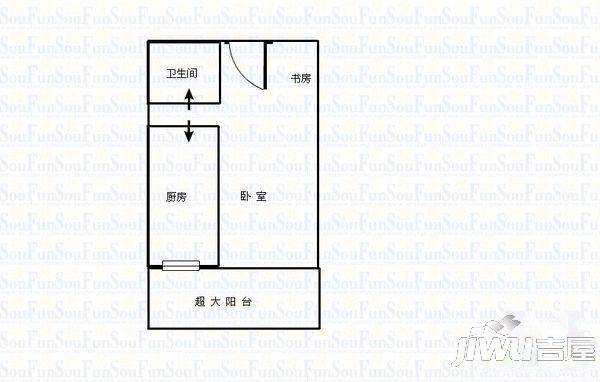 公正新苑1室1厅1卫45㎡户型图