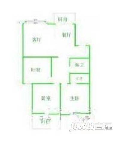 郑安新苑2室1厅1卫65㎡户型图