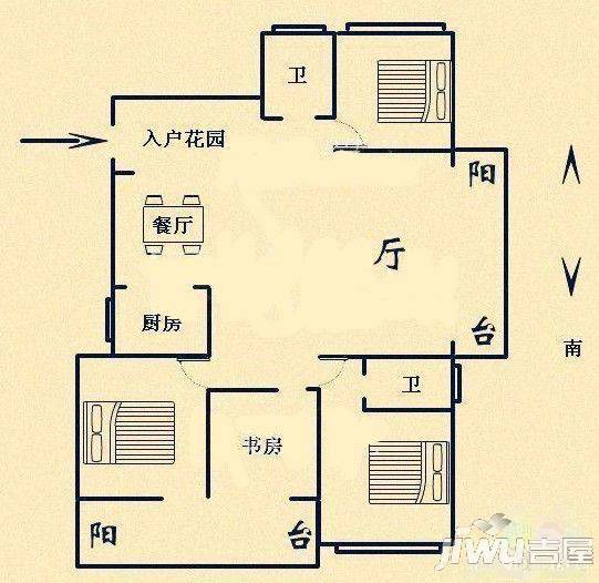 郑安新苑2室1厅1卫65㎡户型图