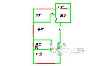 郑安新苑2室1厅1卫65㎡户型图