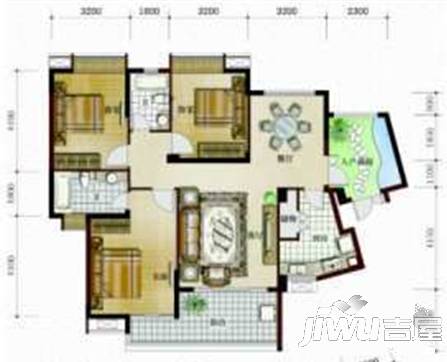 仁文大儒世家藏珑2室2厅1卫84㎡户型图