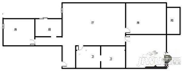 金山碧水二期龙凤苑3室2厅2卫120㎡户型图