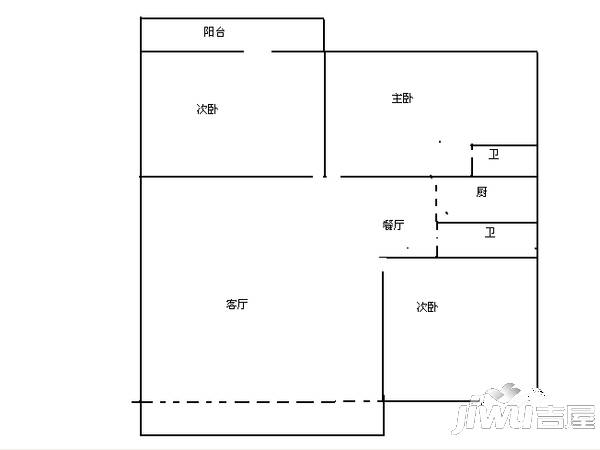 金山碧水二期龙凤苑3室2厅2卫120㎡户型图