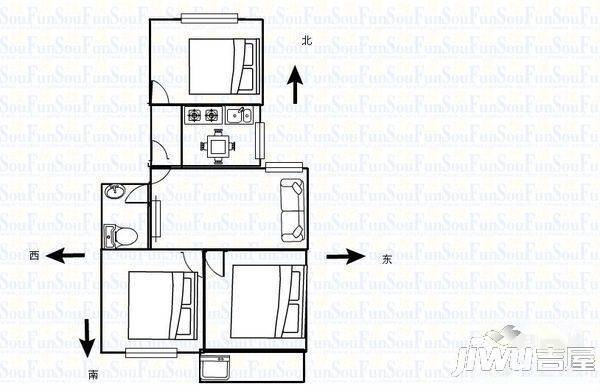 金山碧水二期龙凤苑3室2厅2卫120㎡户型图