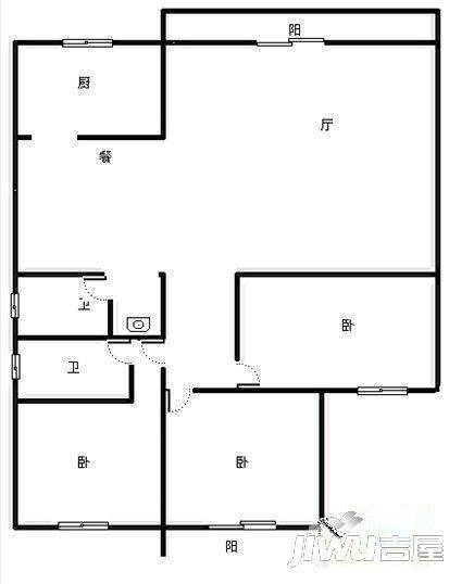 金山碧水二期龙凤苑3室2厅2卫120㎡户型图