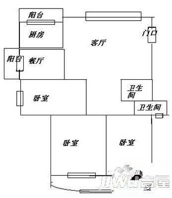 金山碧水二期龙凤苑3室2厅2卫120㎡户型图