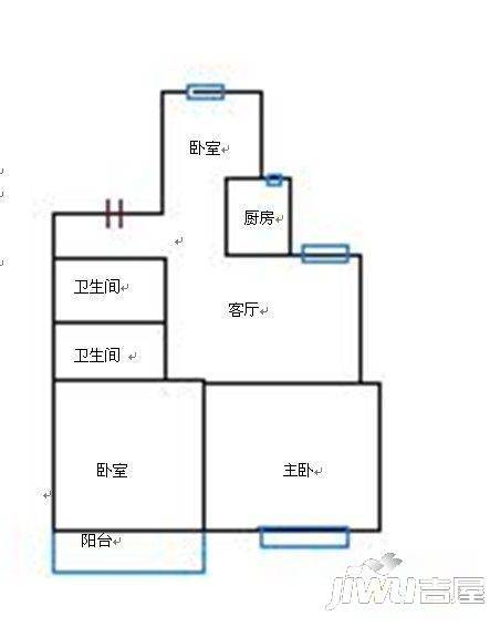 金山碧水二期龙凤苑3室2厅2卫120㎡户型图