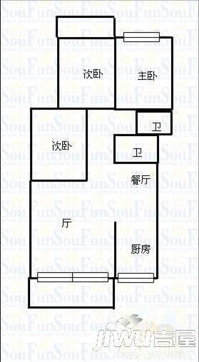 金山碧水二期龙凤苑3室2厅2卫120㎡户型图