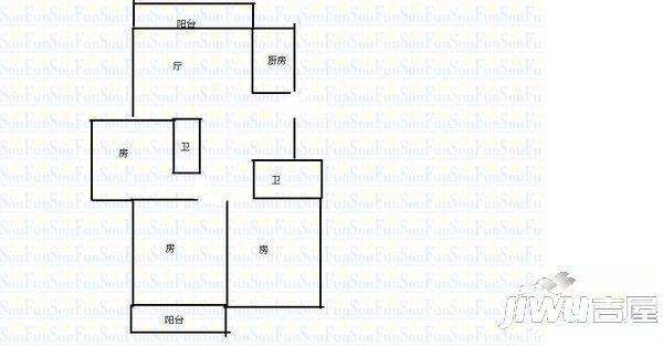 金山碧水二期龙凤苑3室2厅2卫120㎡户型图