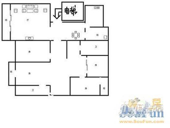 怡美嘉园3室2厅2卫125㎡户型图