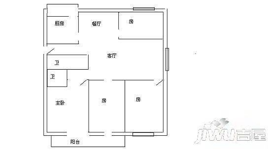 百花新苑4室2厅2卫120㎡户型图